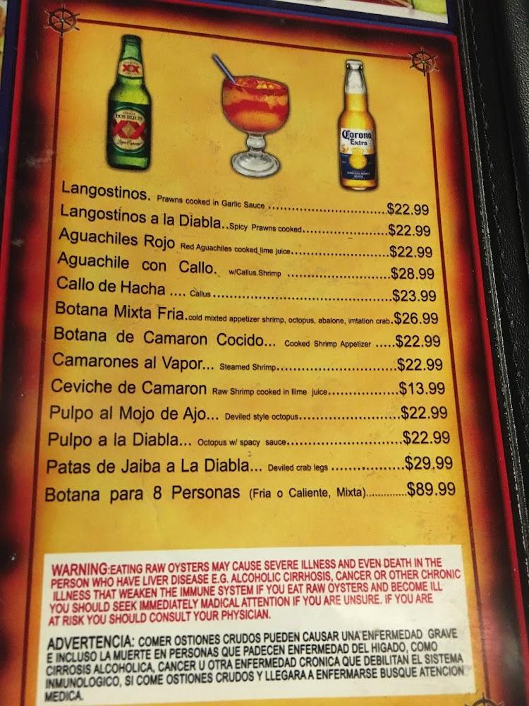 Mariscos Playa De Ixtapa Menu image 1